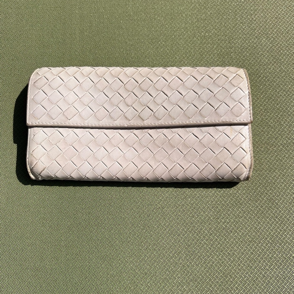 Bottega Veneta Cream Woven Wallet